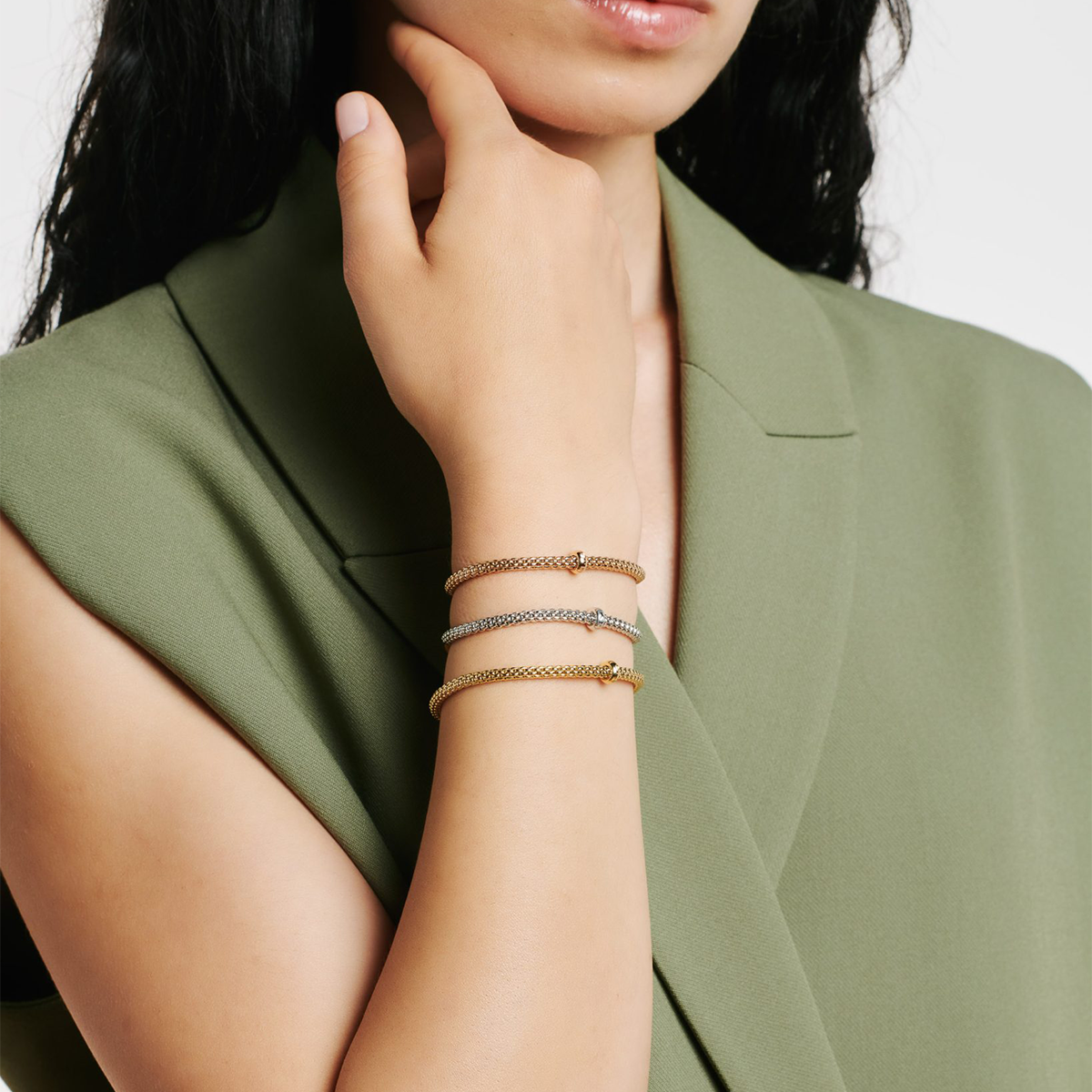 FOPE Prima 18ct Yellow Gold Bracelet With Single Diamond Rondel - Berry's Jewellers