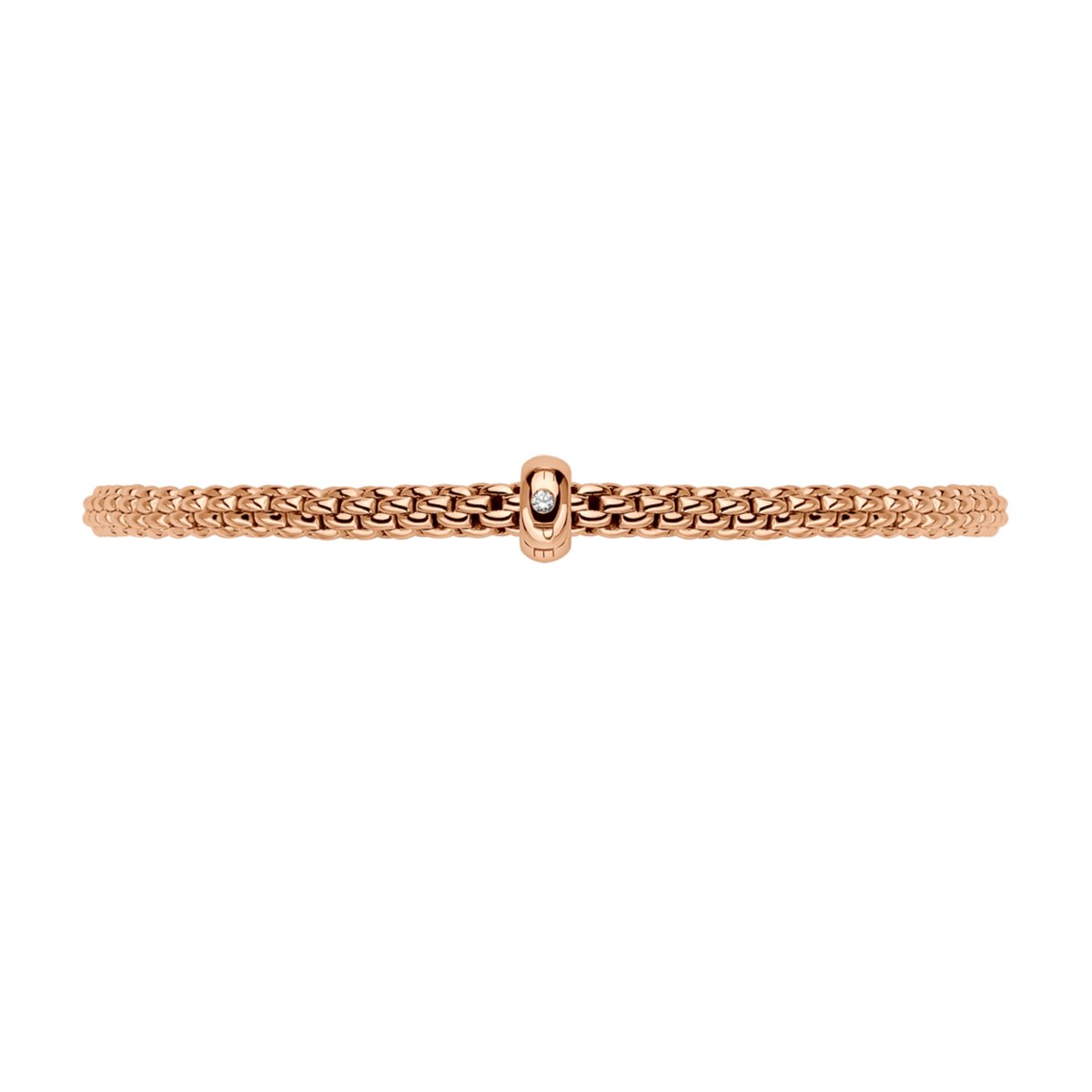 FOPE Prima 18ct Rose Gold Bracelet With Single Diamond Rondel - Berry's Jewellers