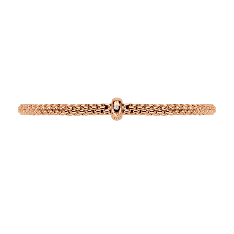 FOPE Prima 18ct Rose Gold Bracelet With Single Diamond Rondel - Berry's Jewellers