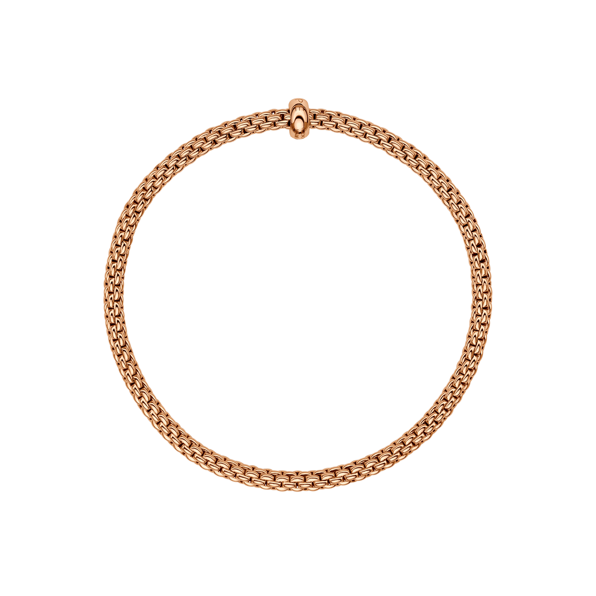 FOPE Prima 18ct Rose Gold Bracelet With Single Diamond Rondel - Berry's Jewellers