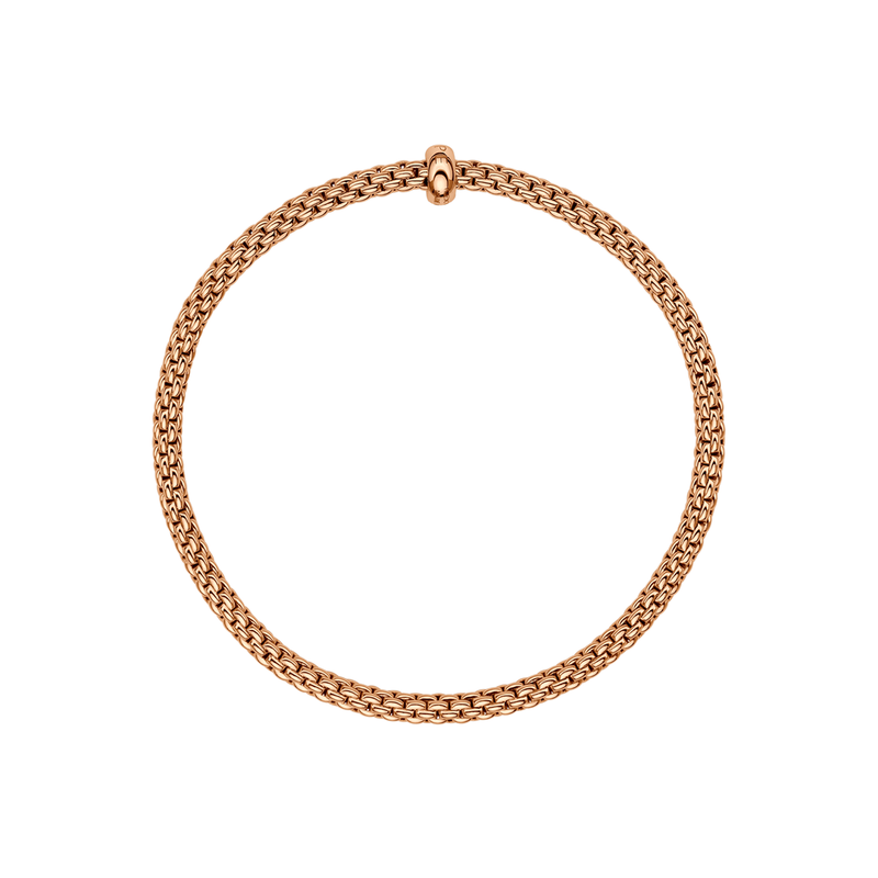 FOPE Prima 18ct Rose Gold Bracelet With Single Diamond Rondel - Berry's Jewellers