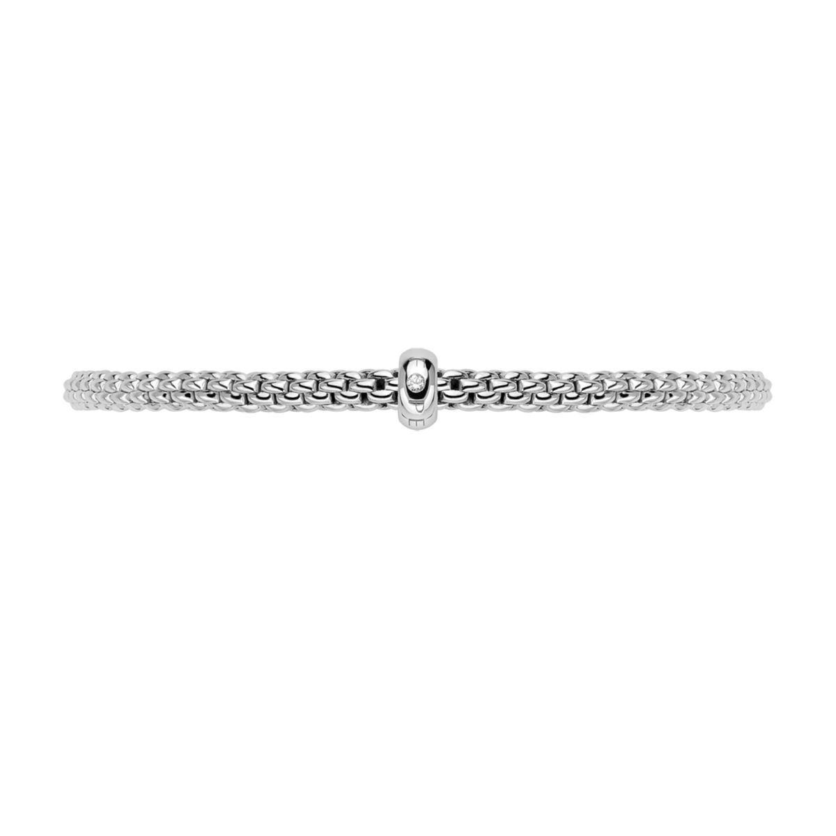 FOPE Prima 18ct White Gold Bracelet With Single Diamond Rondel - Berry's Jewellers