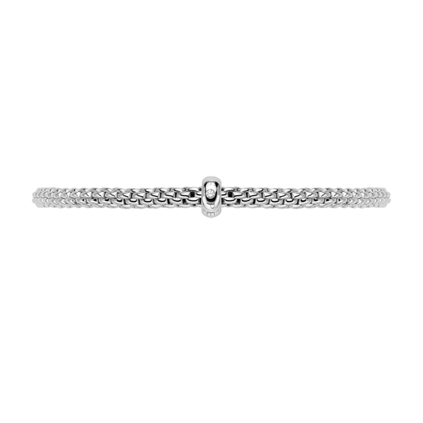 FOPE Prima 18ct White Gold Bracelet With Single Diamond Rondel - Berry's Jewellers
