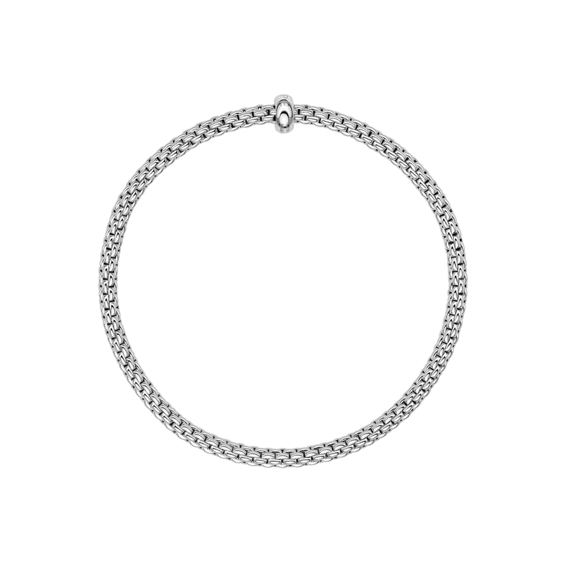 FOPE Prima 18ct White Gold Bracelet With Single Diamond Rondel - Berry's Jewellers