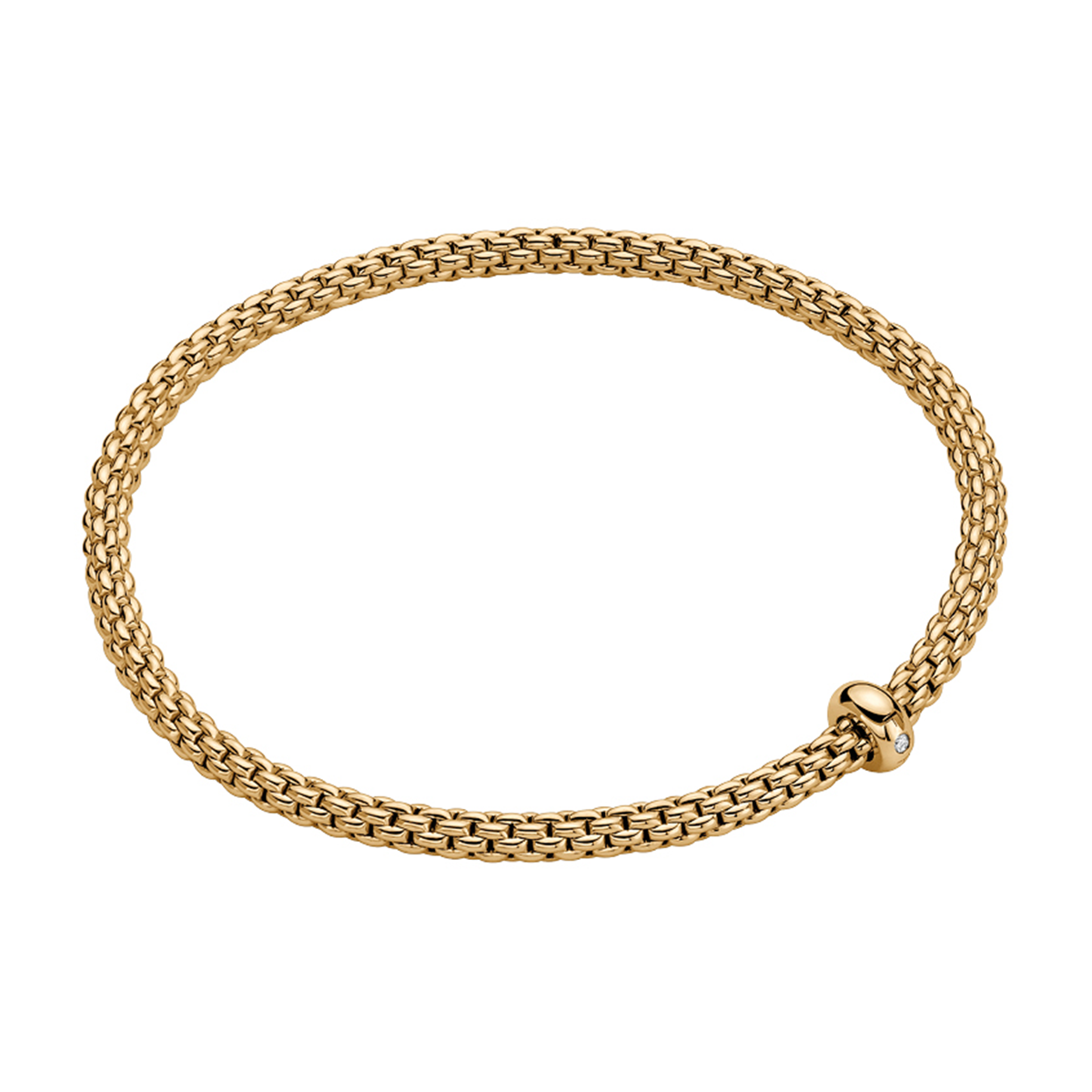 Prima 18ct Yellow Gold Bracelet With Single Diamond Rondel
