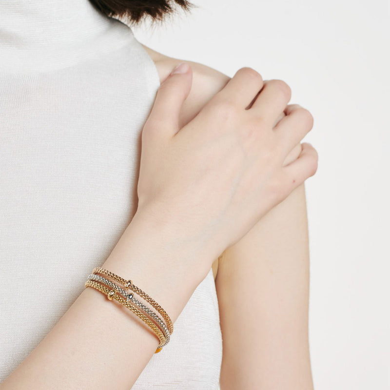 Prima Flex'it 18ct Yellow Gold Bracelet with a White Diamond