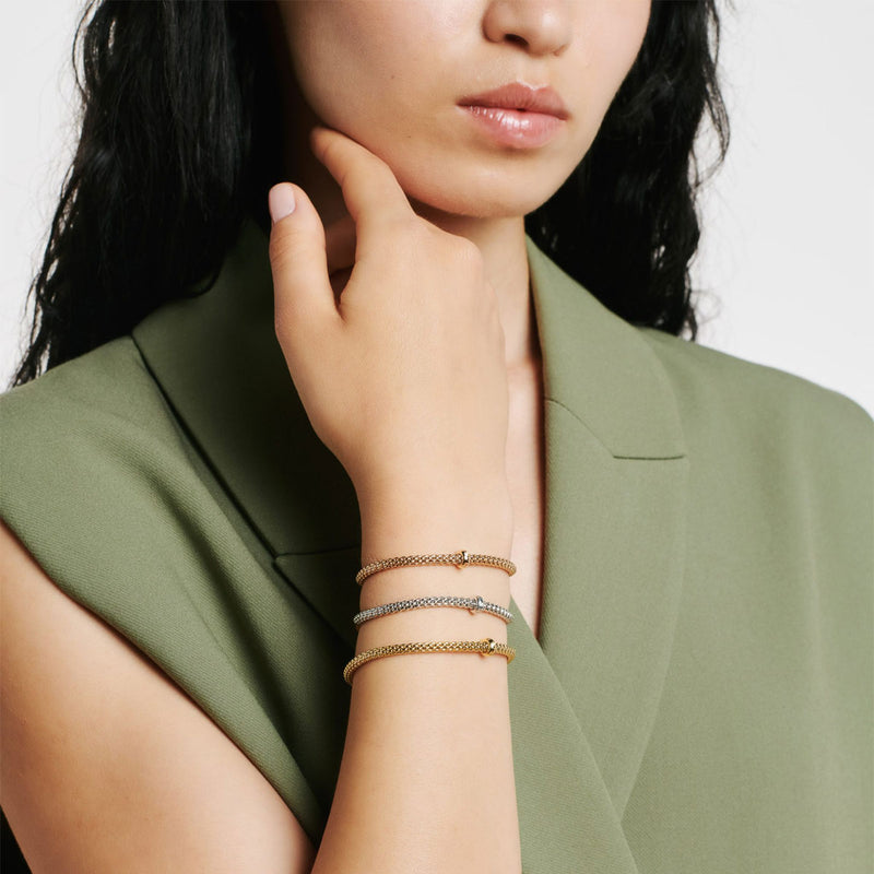 Prima Flex'it 18ct Yellow Gold Bracelet with a White Diamond