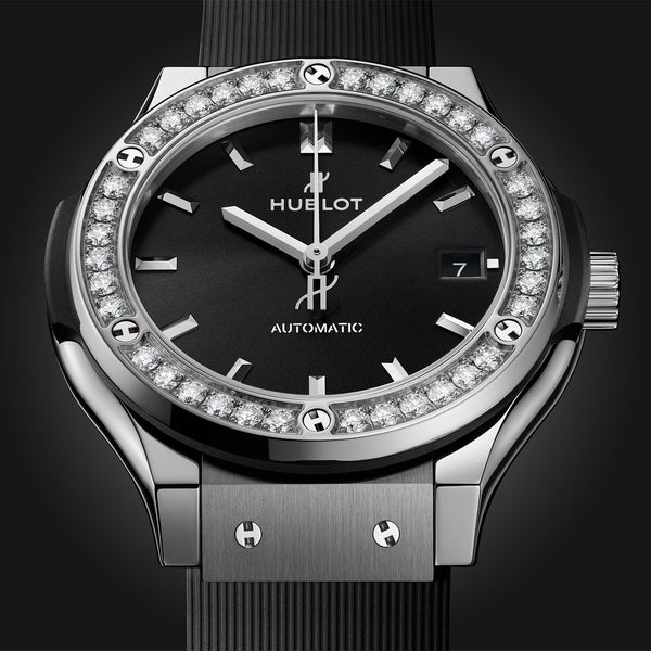 Hublot Classic Fusion Titanium 38mm Black Dial Strap Watch - Berry's Jewellers