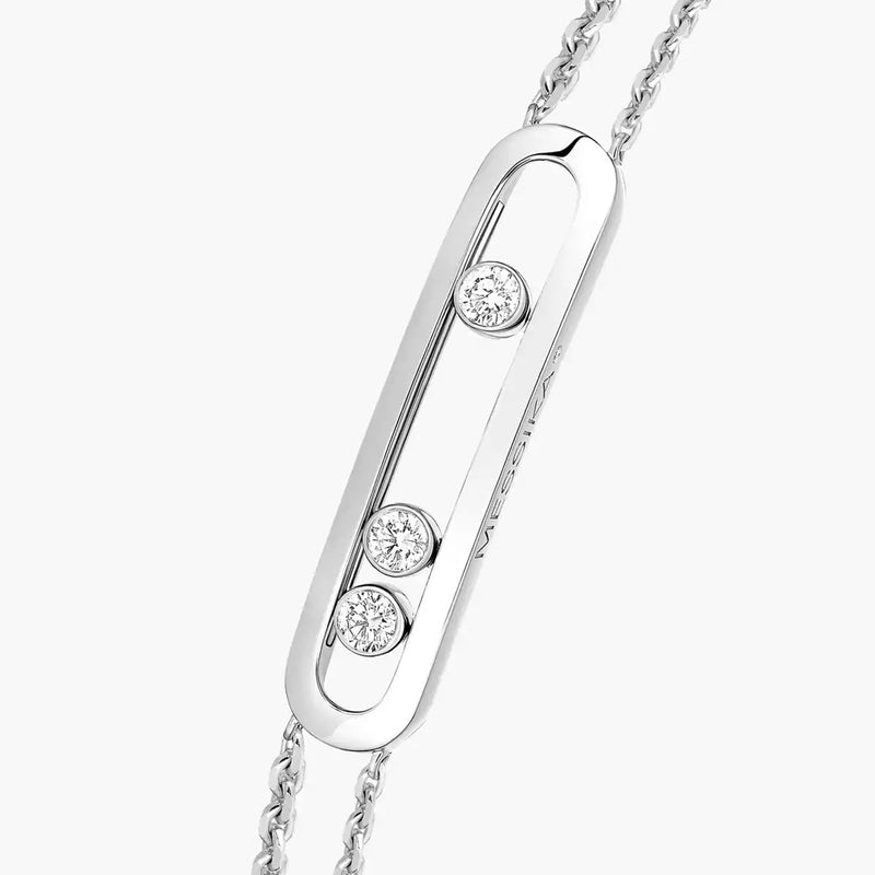 18ct White Gold Move Classique Three Diamond Set Bracelet