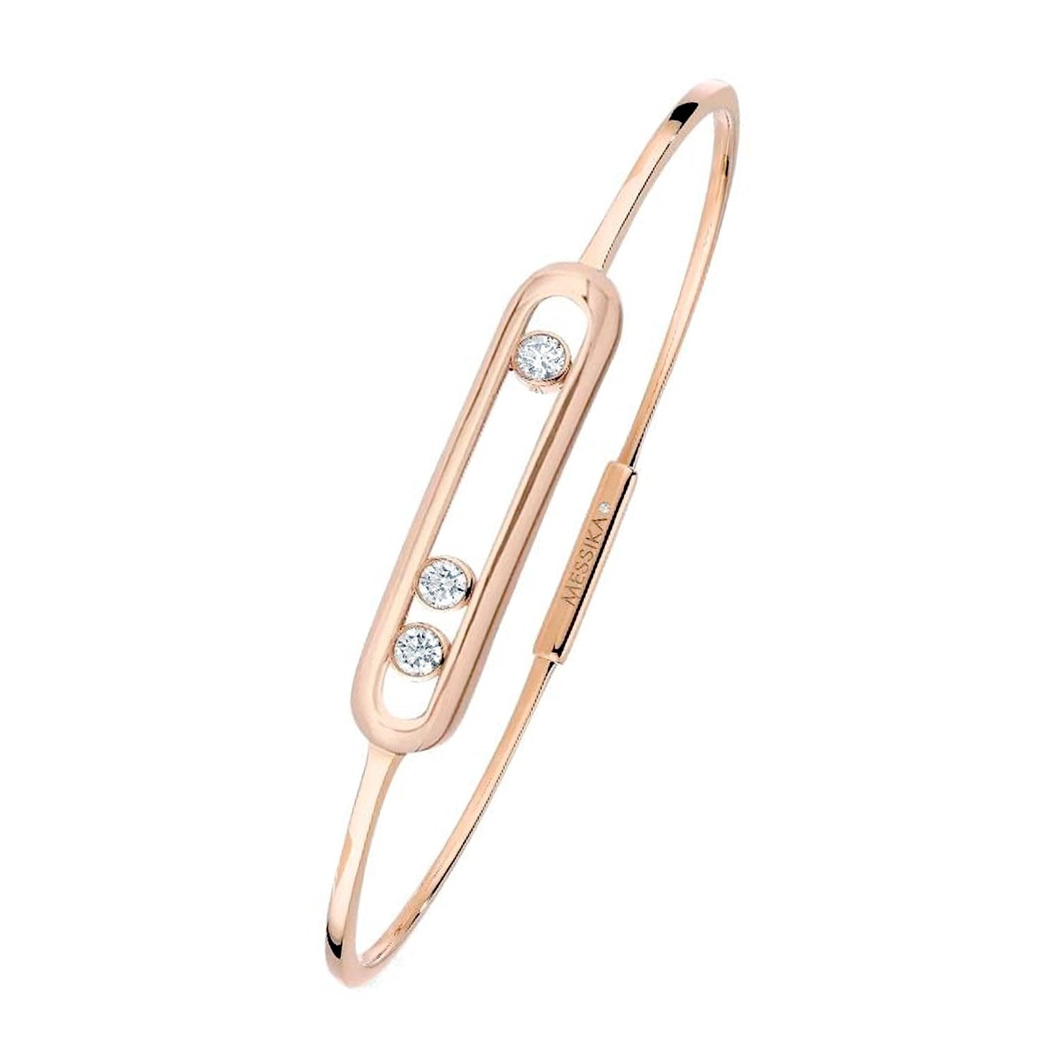 Messika Paris 18ct Pink Gold Move Three Diamond Bangle - Berry's Jewellers