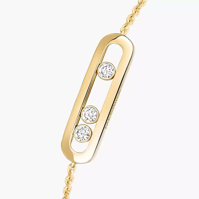 18ct Yellow Gold Baby Move Three Diamond Bracelet