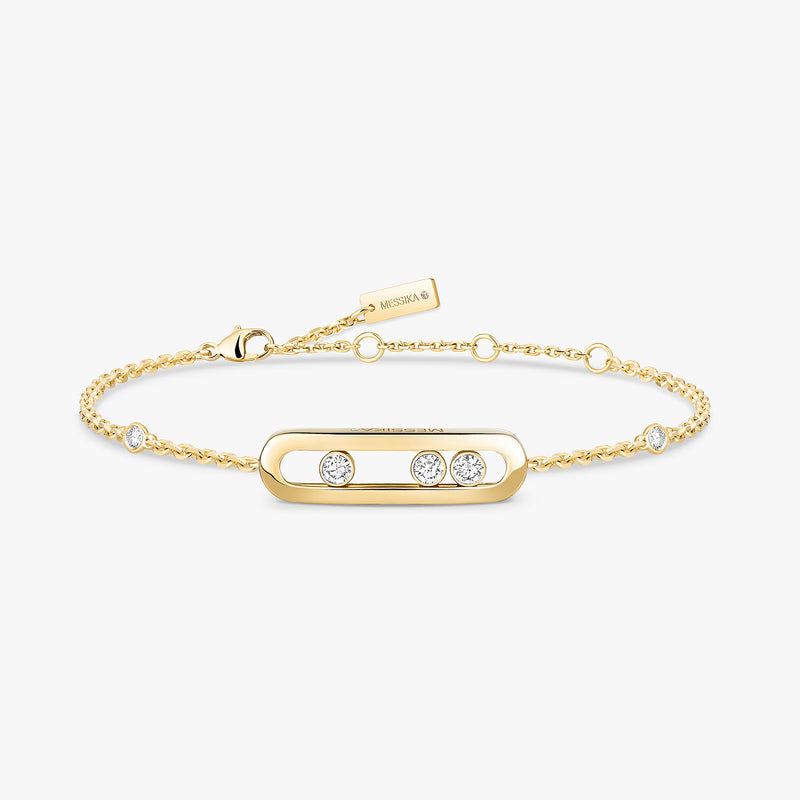 18ct Yellow Gold Baby Move Three Diamond Bracelet