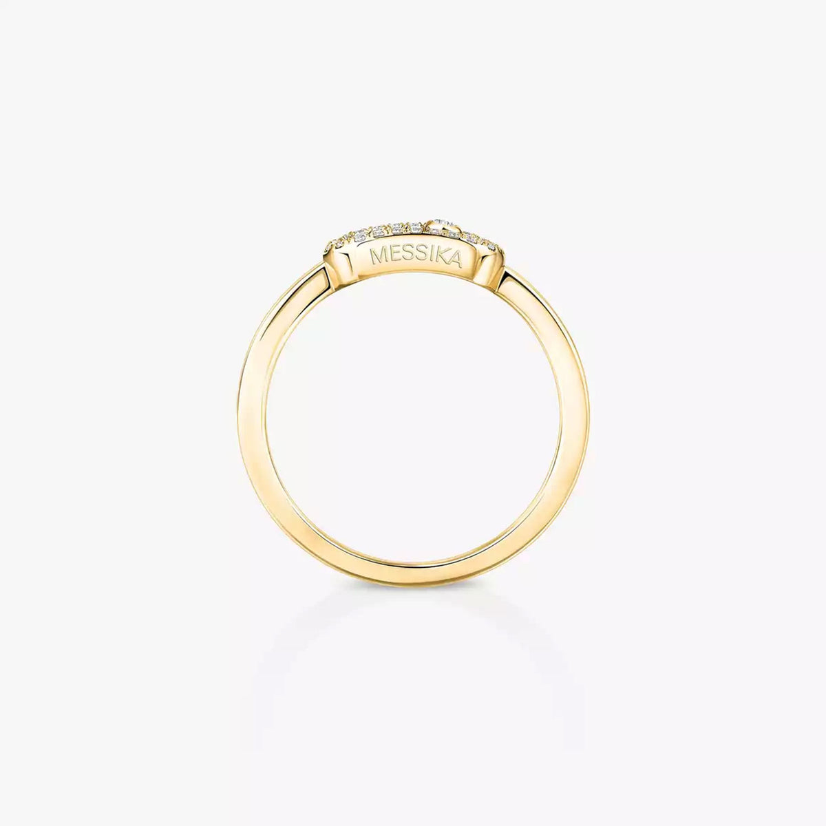Messika Paris Messika 18ct Yellow Gold Move Uno Single Diamond And Pave Set Ring - Berry's Jewellers