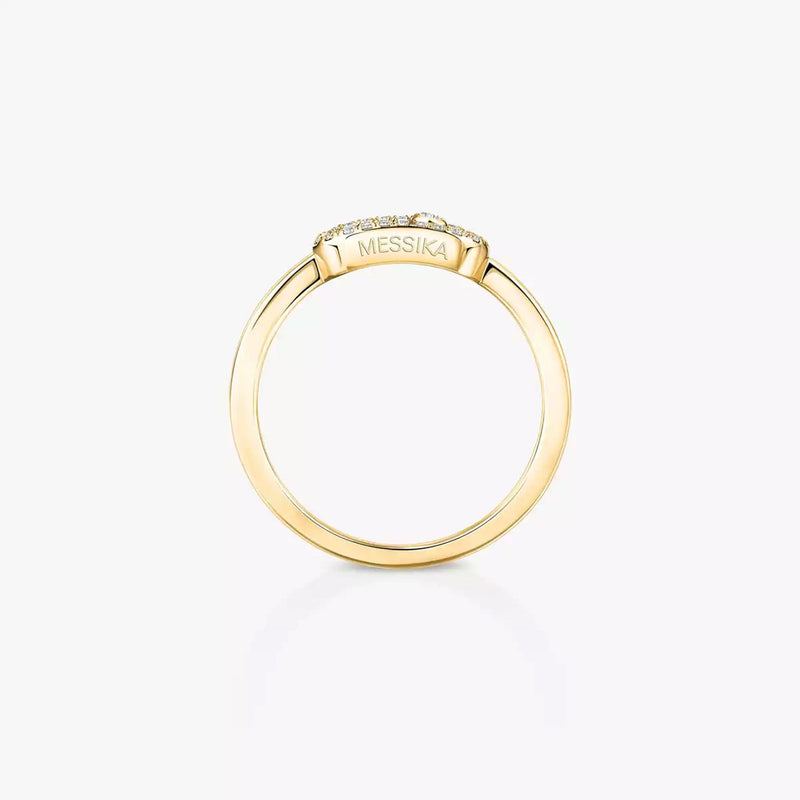 Messika 18ct Yellow Gold Move Uno Single Diamond And Pave Set Ring