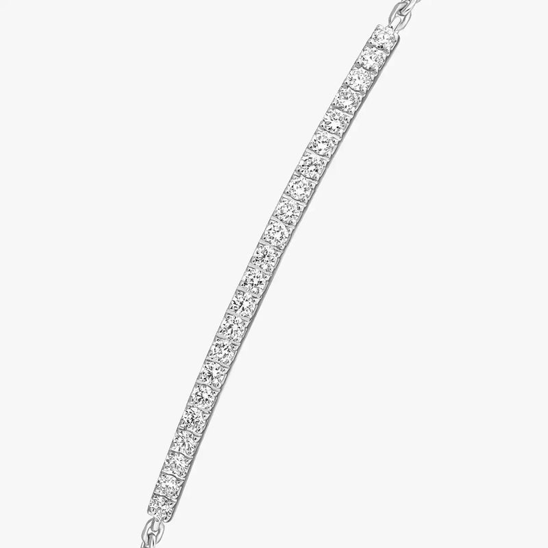 Gatsby 18ct White Gold Pave Set Diamond Bar Bracelet