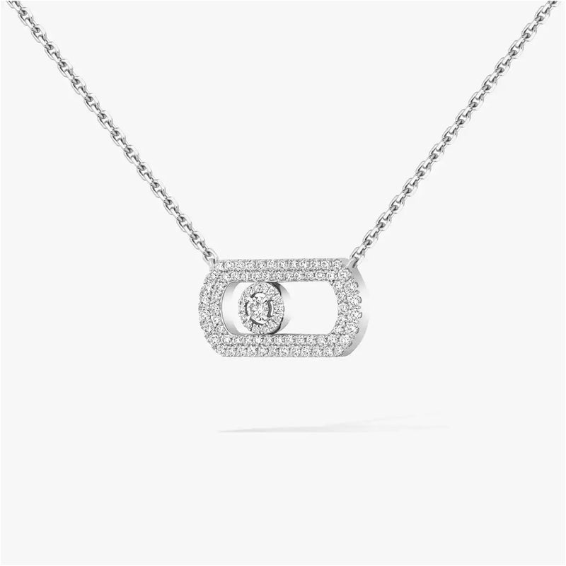 So Move 18ct White Gold Pave Set Diamond Set Necklace