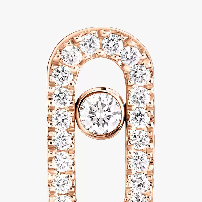 Move Uno 18ct Pink Gold and Diamond Earrings