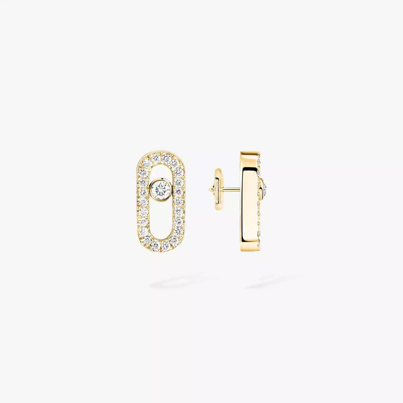 Move Uno 18ct Yellow Gold and Diamond Earrings