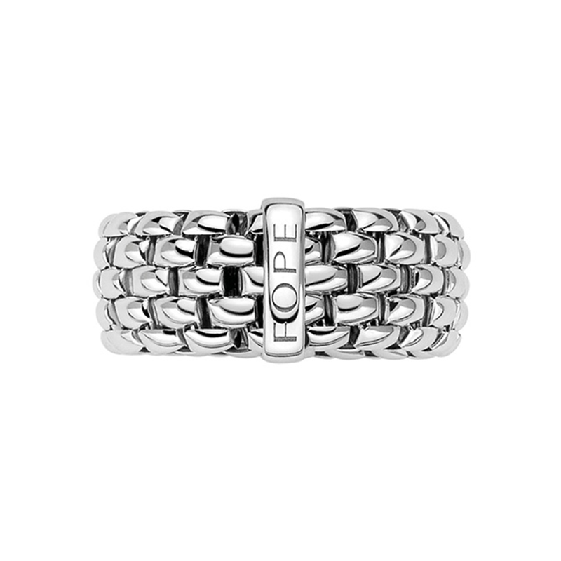 FOPE Flex'it Essentials 18ct White Gold Wide Ring - Berry's Jewellers