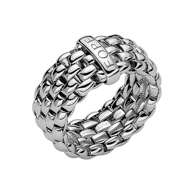 FOPE Flex'it Essentials 18ct White Gold Wide Ring - Berry's Jewellers