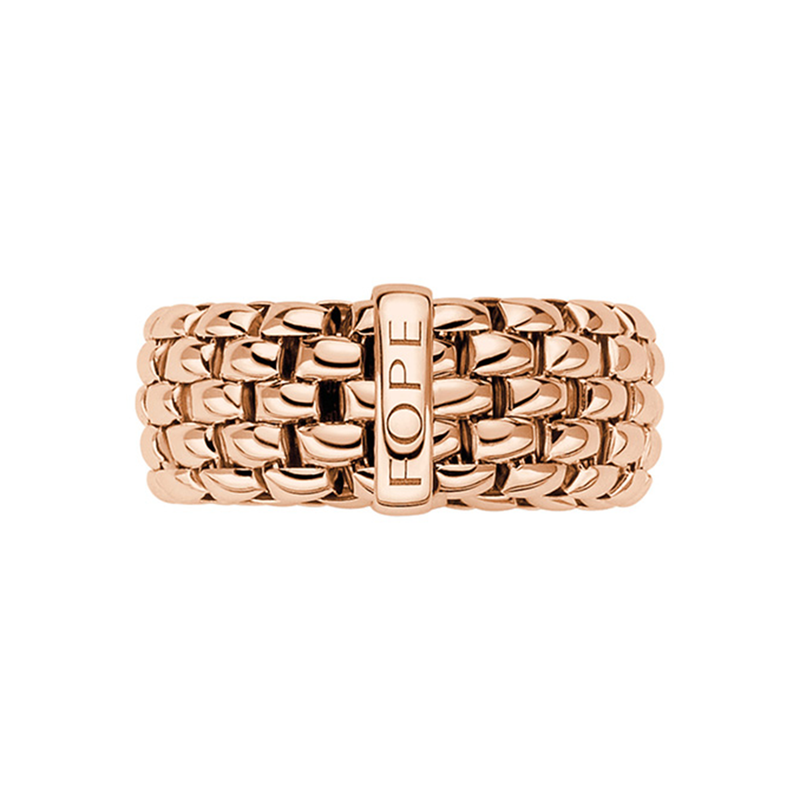 FOPE Flex'it Essentials 18ct Rose Gold Wide Ring - Berry's Jewellers