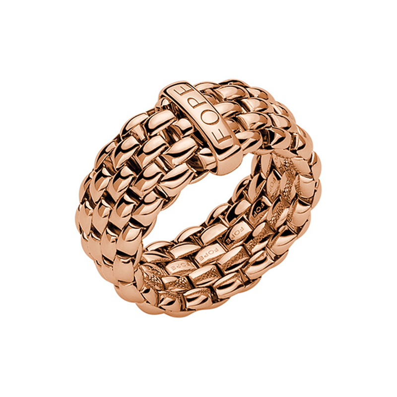FOPE Flex'it Essentials 18ct Rose Gold Wide Ring - Berry's Jewellers