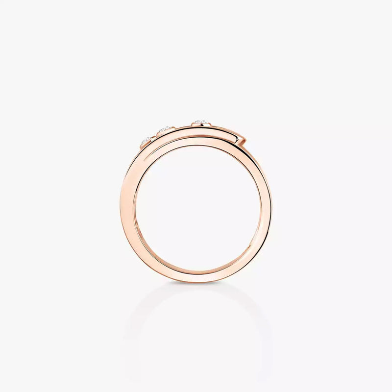 18ct Pink Gold Move Noa Three Moving Diamonds Ring