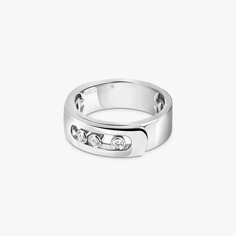 18ct White Gold Move Noa Three Moving Diamonds Ring