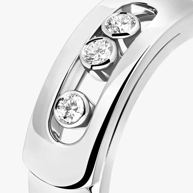 18ct White Gold Move Noa Three Moving Diamonds Ring