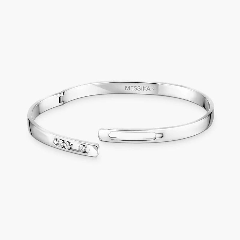 Move Noa 18ct White Gold and Diamond Bangle