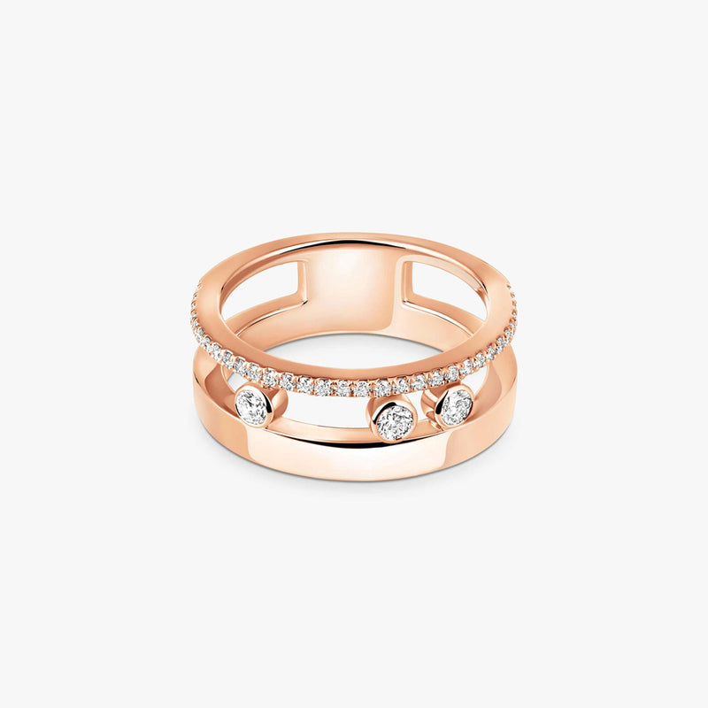 Move Romane 18ct Pink Gold Diamond Set Ring