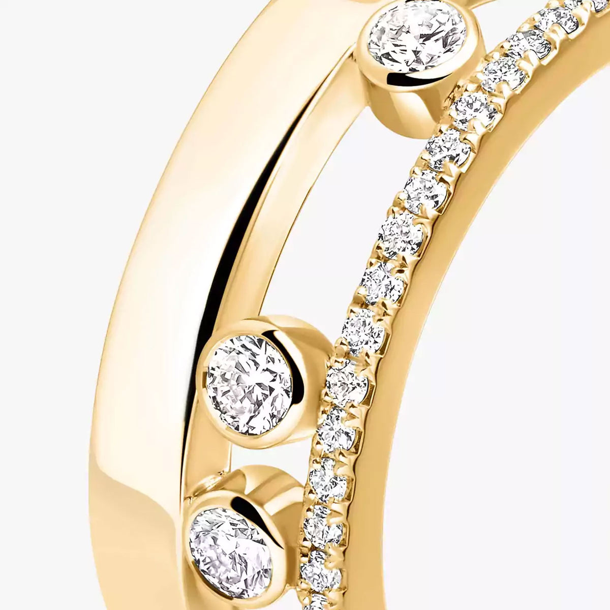 Messika Paris Move Romane 18ct Yellow Gold Diamond Set Ring - Berry's Jewellers