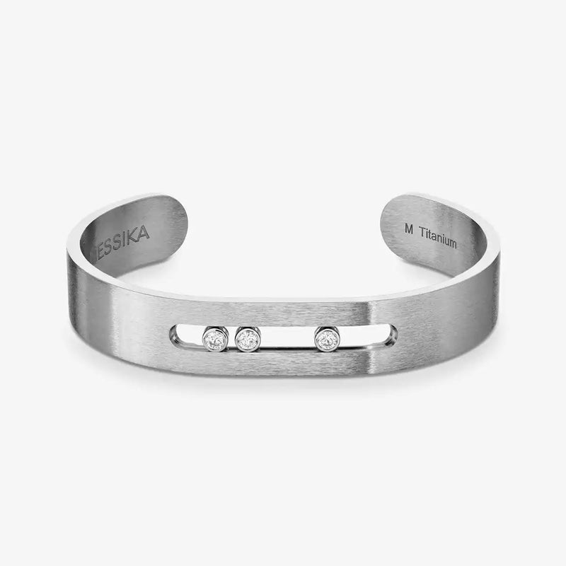 Move Titanium Natural Titanium & Diamond Bangle