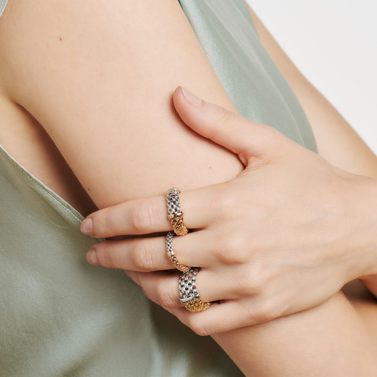 FOPE Essentials 18ct Rose & White Gold Ring - Berry's Jewellers
