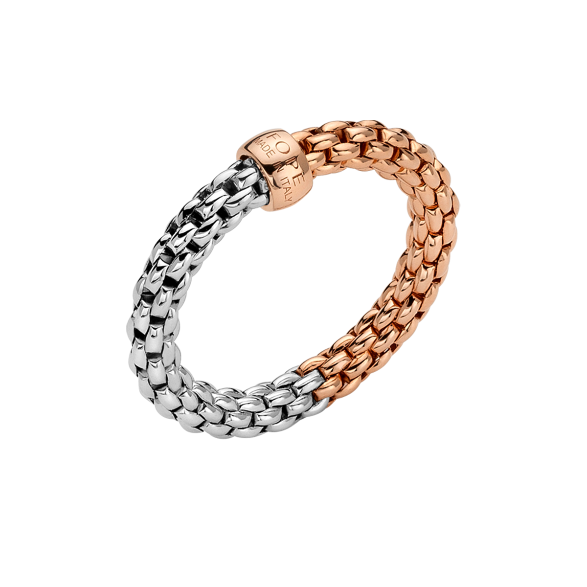 FOPE Essentials 18ct Rose & White Gold Ring - Berry's Jewellers