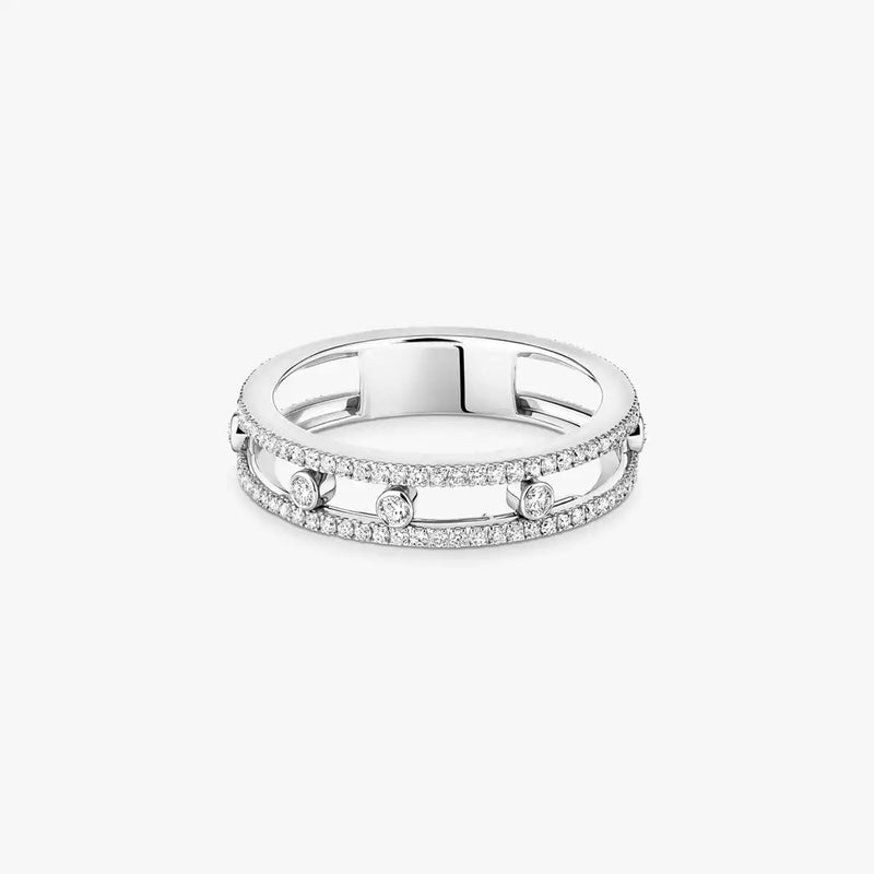 18ct White Gold Move Romane Diamond Ring