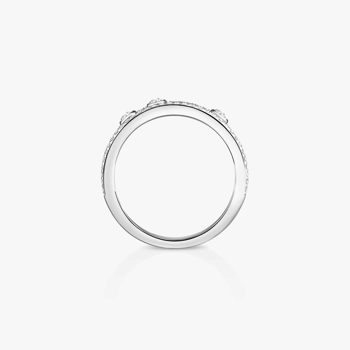 18ct White Gold Move Romane Pave Diamond Ring