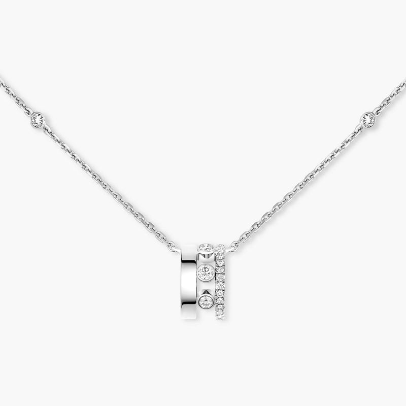 18ct White Gold Move Romane Diamond Pendant