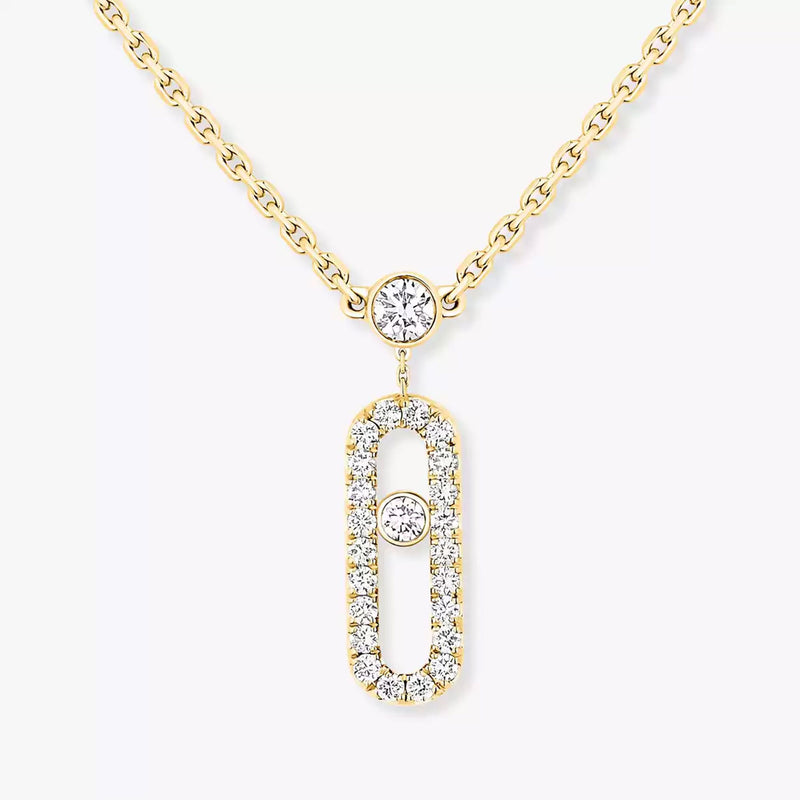 Move Uno Pave Diamond Set 2 Row 18ct Yellow Gold Diamond