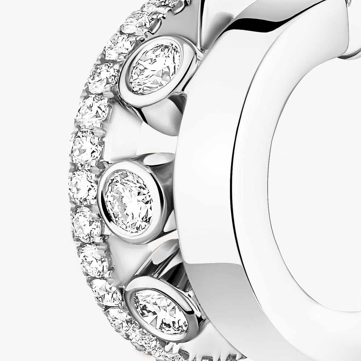 18ct White Gold Move Romane Diamond Mini Hoop Earrings