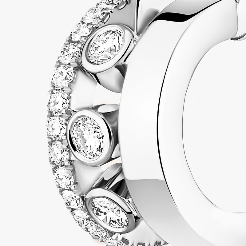 18ct White Gold Move Romane Diamond Mini Hoop Earrings