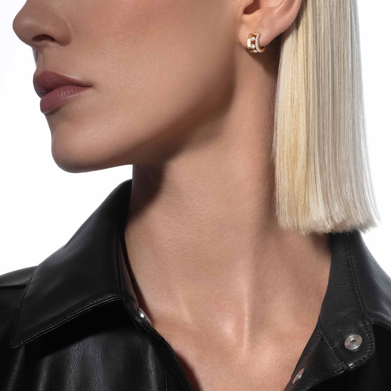 Move Romane 18ct Yellow Gold Diamond Set Mini Hoop Earrings