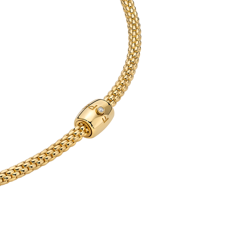 Prima 18ct Yellow Gold Necklace With Diamond Set Ornamental Clasp