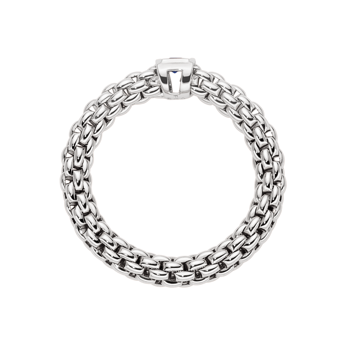 FOPE Souls Collection Flex'it 18ct White Gold Ring with a Blue Sapphire - Berry's Jewellers