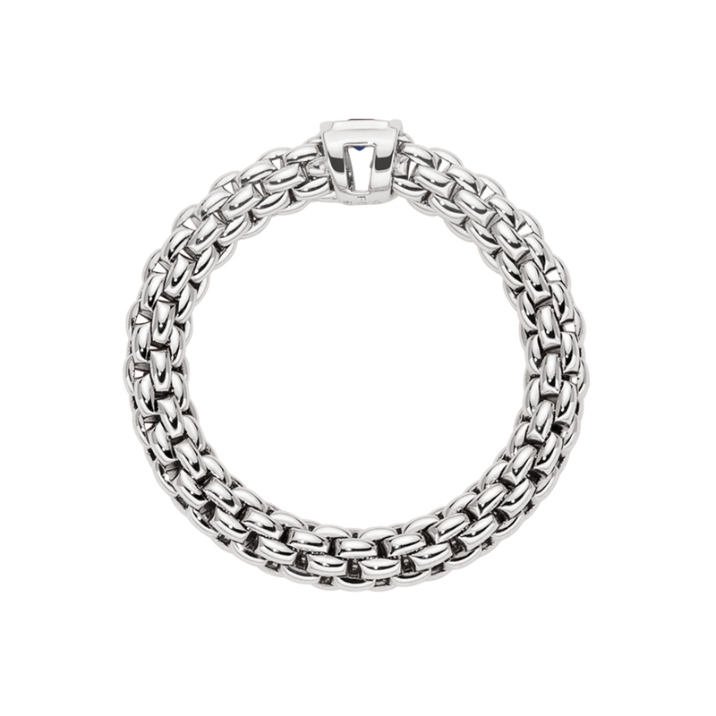 FOPE Souls Collection Flex'it 18ct White Gold Ring with a Blue Sapphire - Berry's Jewellers