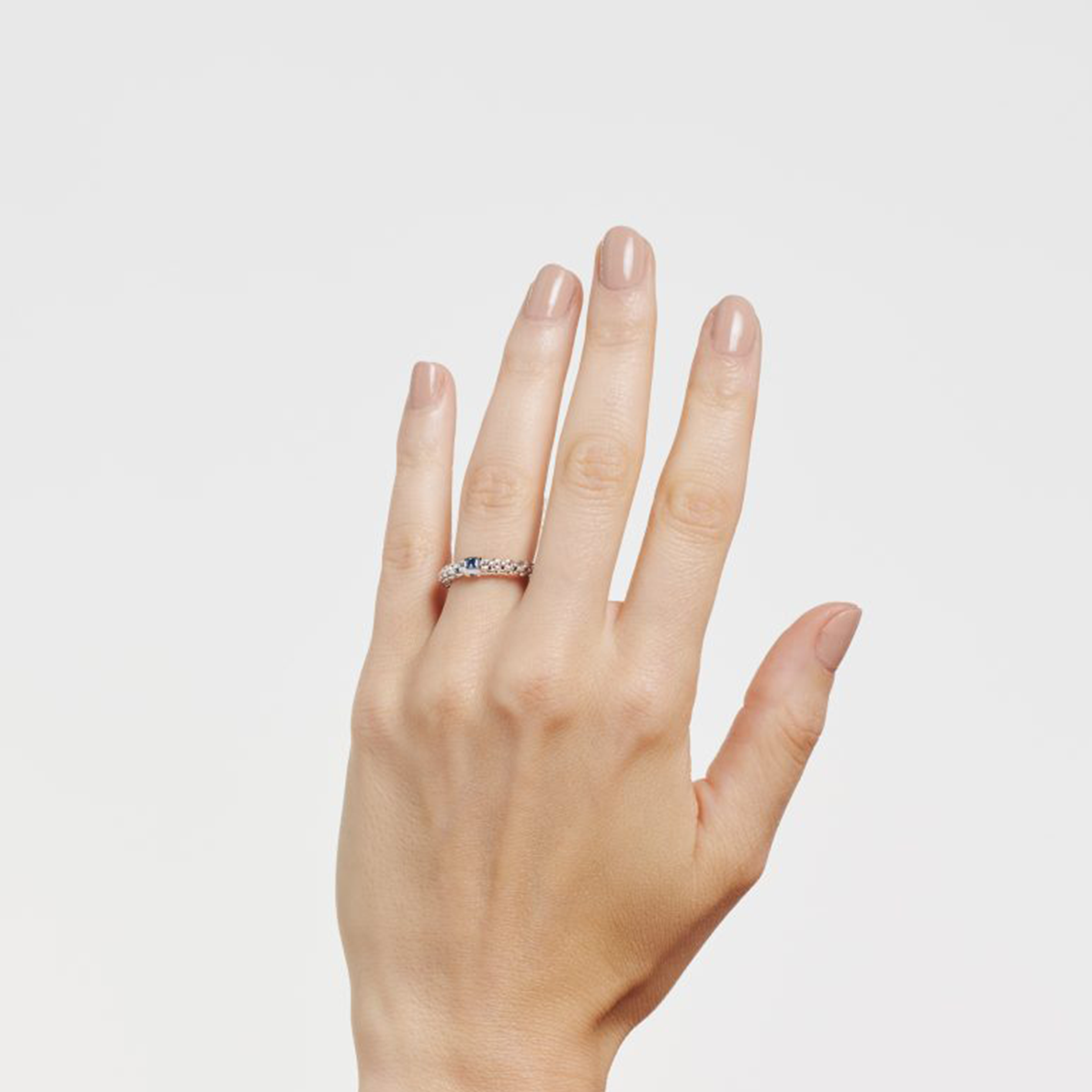 FOPE Souls Collection Flex'it 18ct White Gold Ring with a Blue Sapphire - Berry's Jewellers