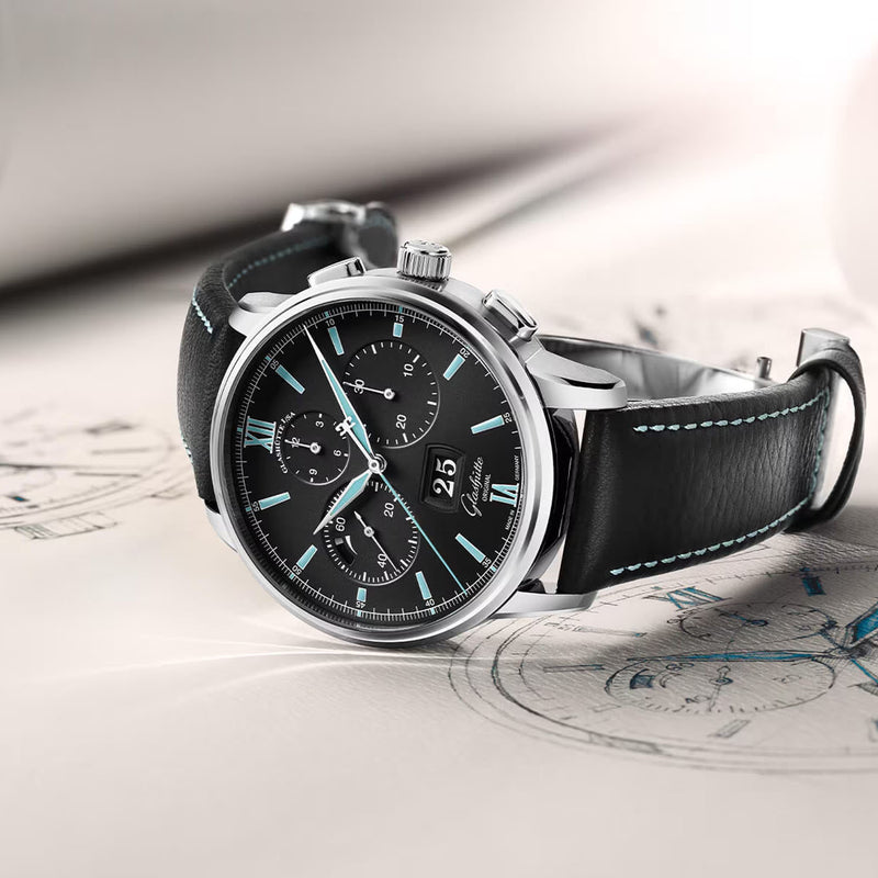 Senator 42mm Panorama Date Men's Strap Watch