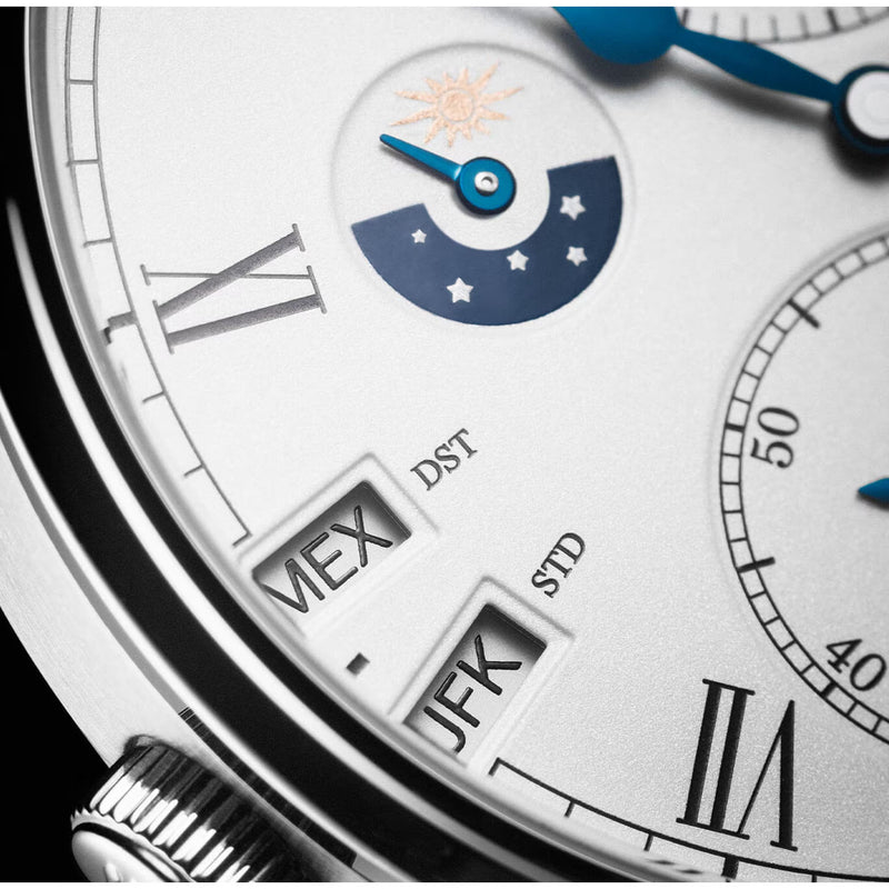 Senator Cosmopolite 44mm Silver Dial 18ct White Gold Men's Automatic Strap Watch