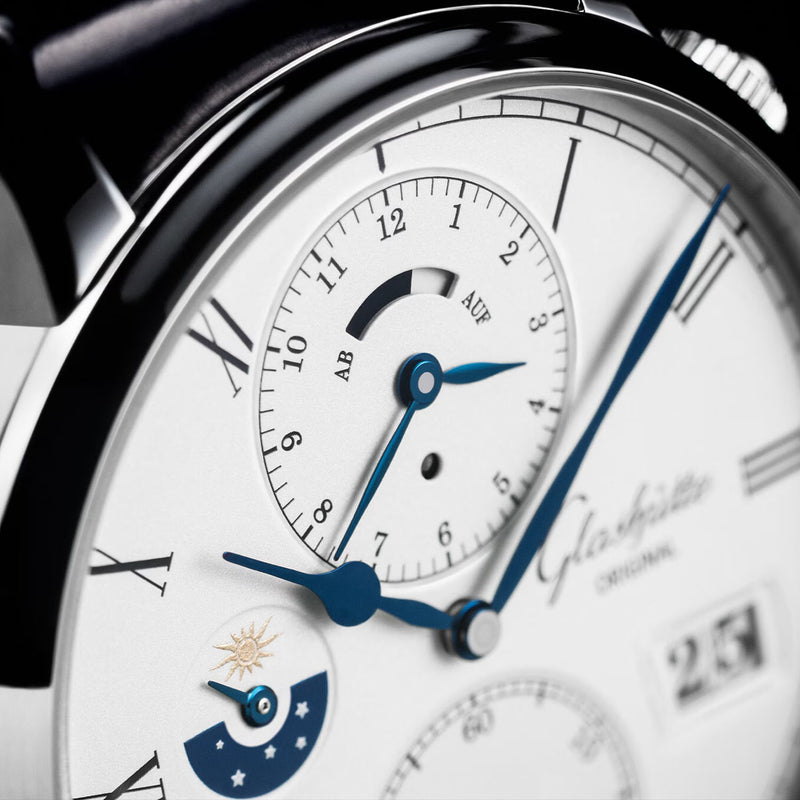 Senator Cosmopolite 44mm Silver Dial 18ct White Gold Men's Automatic Strap Watch