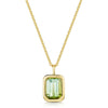 18ct Yellow Gold Octagon Cut Mint Tourmaline Pendant